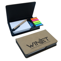 Papeterie personnalisée en cuir PU pour école, hôtel, bureau, bloc-notes, stylo, bloc-notes autocollant, coffret cadeau pour gravure laser