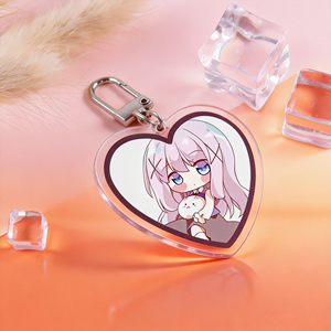 Llavero de acrílico de anime con colgante de corazón, personaje de dibujos animados, llavero personalizado, adorno para bolso, regalo promocional - Product Image 1