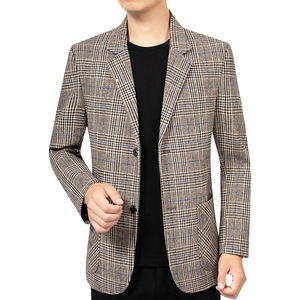 Nouveau <span class=keywords><strong>blazer</strong></span> décontracté pour <span class=keywords><strong>homme</strong></span> à 2 boutons, à <span class=keywords><strong>carreaux</strong></span>, sans repassage, tendance - Product Image 5