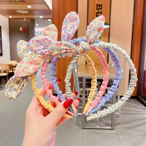 Vente en gros bandeau de cheveux fleur mignon pour enfants corée du sud mode bandeau d'oreille lapin polyvalent