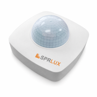 Détecteur de mouvement Sprlux SP-S10 à 3 capteurs, détection à 360 degrés, marche/arrêt automatique, portée de détection de 8 m, interrupteur de plafond intérieur/extérieur