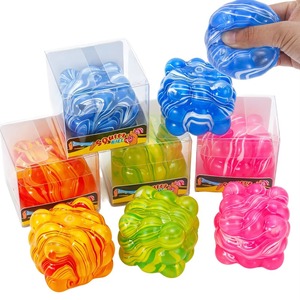 Fun Square Squeeze Toys Squeeze <b>Ball</b> Colorful Sensory Fidget Toys <b>Glitter</b> Ice Cube Stress <b>Ball</b> for Adults & Kids - Product Image 5