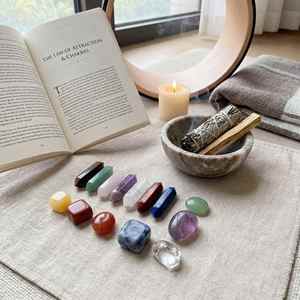 Ensemble de 7 cristaux de guérison des chakras, baguette hexagonale, pierres roulées, décoration spirituelle pour la méditation, cadeau de mariage, boîte cadeau pour les fêtes - Product Image 3
