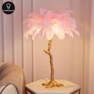 <span class=keywords><strong>Lampada</strong></span> da Terra di Design Unico e Moderno <span class=keywords><strong>con</strong></span> <span class=keywords><strong>Piume</strong></span> LED per Decorazione Interna Personalizzata, Paralume Rosa e Blu e Corpo in Ferro per Hotel, Villa, Casa e Negozi - Product Image 4