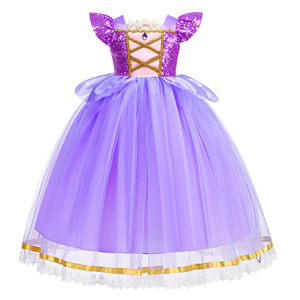 Frozen: Gonna da principessa <span class=keywords><strong>Elsa</strong></span> blu - Abito in seta a maniche corte senza maniche stile estivo - Product Image 3