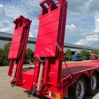 60 tonnes 100 tonnes chargeur Lowboy extensible hydraulique lit bas camion semi-remorque 3/4/5 essieux Cargo & Utility remorques à vendre