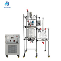 Reactor de Vidrio de 50L con Intercambiador de Calor de Vidrio, Reactor de Vidrio de Fase Sólida para Procesamiento Químico
