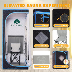 Tenda Sauna Inframerah Jauh Portabel yang Dapat Dilipat dengan Kursi, untuk Penggunaan di Rumah untuk Detoksifikasi, Pereda Nyeri Otot & Relaksasi - Product Image 4