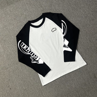 T-shirt à manches longues raglan pour homme, personnalisable, imprimé, coupe ample, en coton