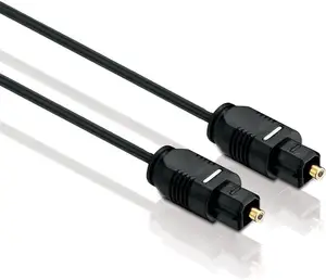 Toslink-cable de Audio óptico Digital, conector chapado en oro de alta calidad, macho a macho, Toslink, para barra de sonido, TV