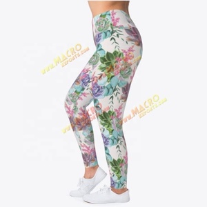 Taille haute imprimé fleuri femmes Yoga Sport pantalon Logo personnalisé Fitness Leggings fermeture à cordon Leggings d'impression numérique - Product Image 5