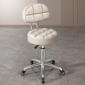 Sillas de <span class=keywords><strong>Barber</strong></span>ía de Alta Gama Directo de Fábrica, Taburetes Modernos de Acero Inoxidable y Cuero Sintético con Altura Ajustable para Salones de Belleza - Product Image 3