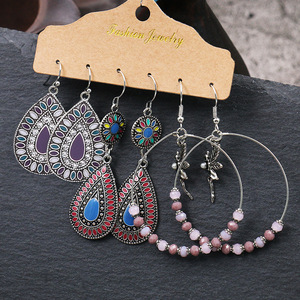 Conjuntos de Joyería de Moda, Aretes de Aleación con Forma de Gota de Agua y Circonita para Mujer, Colección de Joyería de Fantasía - Product Image 2