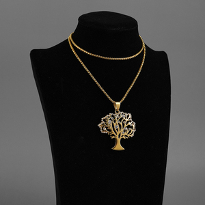 Collar Árbol de la Vida Chapado en Oro de 18K, Joyería para Mujeres y Hombres, Colgante Vintage de Cristal, Colgante Ecológico - Product Image 3