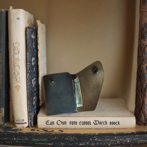 Portable Vintage <b>Waterproof</b> Multifunctional Compact <b>Wallet</b> Handmade Leather Card Slot Front Pocket <b>Wallets</b> Money Clip - Product Image 3