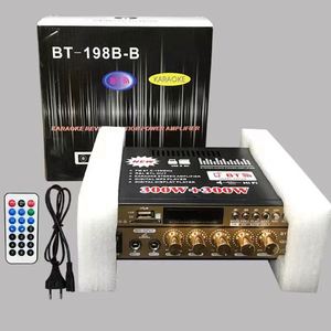 Amplificateur de puissance USB mini HIFI BT198B avec 2 entrées micro, amplificateur stéréo pour karaoké, écho, basses, enregistrement, utilisation à domicile, en voiture, radio FM - Product Image 1