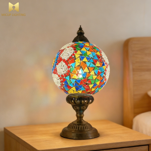 Lampe de chevet créative américaine avec abat-jour coloré, lampe de table marocaine pour chambre, bureau, salon - Product Image 6