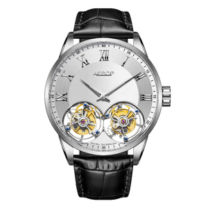 True Double Tourbillon Watch Acero inoxidable Lujo Hombres Hollow Out Skeleton Mecánico Flying Tourbillon Relojes - Product Image 4