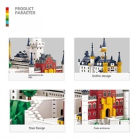 Blocs de construction en plastique OEM Château de Neuschwanstein, modèle architectural éducatif DIY pour enfants et adultes, échelle 1:1, très vendus
