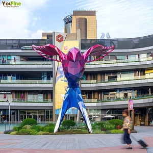 Sculpture <span class=keywords><strong>d</strong></span>'<span class=keywords><strong>oiseau</strong></span> <span class=keywords><strong>en</strong></span> acier inoxydable poli miroir pour extérieur, toit, terrasse, skyline, jardin - Product Image 2