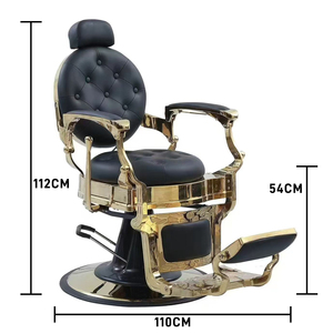 XFMC Chaise de Barbier Hydraulique Robuste à Commande au Pied, Réglable, pour Hommes, Dorée, Inclinable – Offre Spéciale Mobilier de Salon - Product Image 2