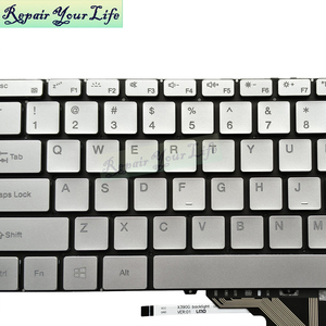 Teclado Retroiluminado en Inglés (EE. UU.) para Laptop <span class=keywords><strong>BMAX</strong></span> MaxBook <span class=keywords><strong>Y13</strong></span> 13.3 MB30010010 XK-HS205 RT132HS X390G, Nuevo, Color Plata - Product Image 3
