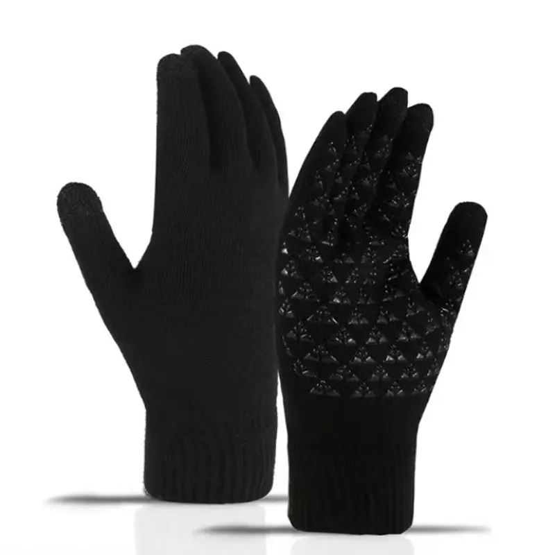 Gants d'hiver en acrylique à écran tactile Vente en gros Moufles Gants chauds tricotés