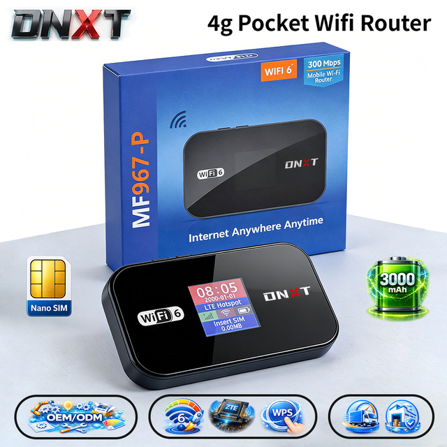 DNXT Portable Wifi WiFi6 300Mbps Mini Wifi De Poche WPS 3000mAh 4g Router Sim Card AP Mode Universal Wifi Portable for Trip