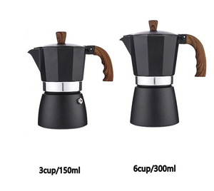 Cafetière <span class=keywords><strong>Moka</strong></span> en métal aluminium noir avec poignée Cafetière expresso - Product Image 1
