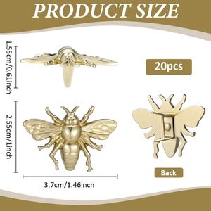 PH Pandahall PCS Broches de Abeja Dorados de Metal con Forma de Insecto, Cierres de Hebilla en Forma de D para Bolsos, Herrajes Desmontables para Cordones de Zapatos - Product Image 2