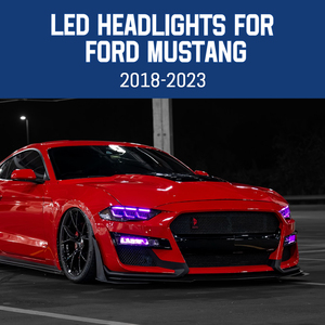 ไฟหน้าโปรเจคเตอร์ LED HCMOTIONZ สำหรับไฟวิ่งกลางวันแบบ RGB พร้อมภาพเคลื่อนไหว ปี 2018-2023 ชุดประกอบด้านหน้าสำหรับรถมัสแตง - Product Image 3