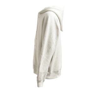 Sudadera con capucha lisa de forro polar grueso y cálido, con botones a presión, estampado en relieve y cordón ajustable - Product Image 3