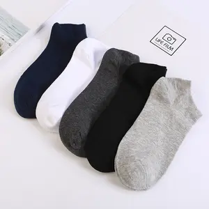 Calcetines tobilleros baratos de corte bajo, calcetines de negocios para hombre negros, blancos y grises