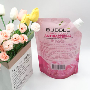 Custom Printing 1000ml PE Stand up Spout Pouch Tasteless Durable for <b>Bath</b> Cream Perfume Liquid Household Use - Product Image 4