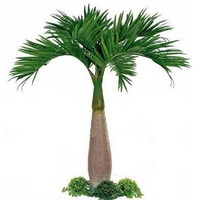 Grand arbre artificiel en plastique robuste, imitation cocotier, pour extérieur, zones à fort trafic, décoration de tronc d'arbre pour hôtels, cours et halls.