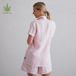 Set Pigiama in <span class=keywords><strong>Lino</strong></span> Naturale con <span class=keywords><strong>Pantaloncini</strong></span>, Abbigliamento da Casa in <span class=keywords><strong>Lino</strong></span> Lavato, Pigiama da <span class=keywords><strong>Donna</strong></span> in Puro <span class=keywords><strong>Lino</strong></span>, Completo Notte per Donne - Product Image 6