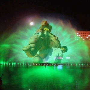 Film de rideau d'eau en image 3D, ville côtière de haute qualité, grand spectacle de <span class=keywords><strong>fontaine</strong></span> d'eau en plein air dans la place du parc - Product Image 2