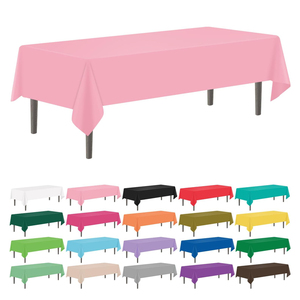 Nappe de table jetable en plastique de couleur unie pour événements, anniversaires, mariages – 32 couleurs – Vente en gros - Product Image 1