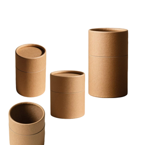 Emballage écologique en tube cylindrique en papier kraft, boîte en papier ronde pour l'emballage du thé avec fenêtre en PVC transparente - Product Image 3