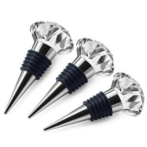 New Hot Sale Custom Design Crystals <b>Bottle</b> Champagne <b>Stopper</b> Red <b>Wine</b> <b>Bottle</b> <b>Stopper</b> Holder - Product Image 1