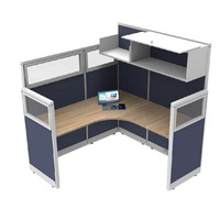 OMW Cloisons de bureau individuelles en aluminium série Raceway, en forme de L, pour poste de travail avec isolation acoustique