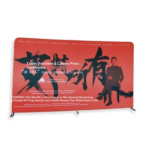 Stand de Exhibición Pop-Up Azul Personalizado A092 <span class=keywords><strong>para</strong></span> Transmisiones en Vivo Promocionales y Exposiciones con Fondo Decorativo y Pared de Registro - Product Image 2