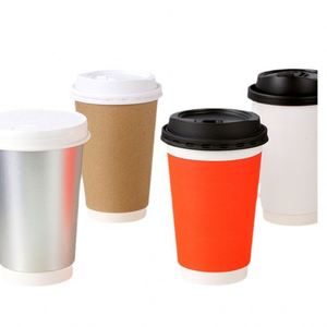 Vaso de Café de Papel Kraft de Doble Pared Negro Biodegradable Desechable con Impresión de Logotipo Personalizado y Tapas de Plástico - Product Image 2