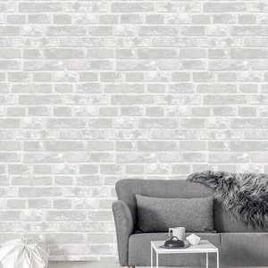 Wallpaper PVC Busa 3D Bata Modern/Wallpaper Suede Marmer Papel Lapisan Dinding - Product Image 5