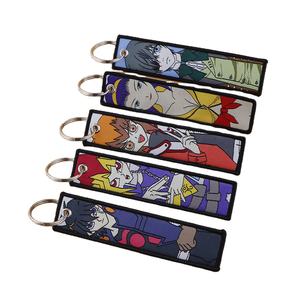Nouveauté en gros : Porte-clés brodé personnalisé avec logo d'animation Black Butler <span class=keywords><strong>Soul</strong></span> <span class=keywords><strong>Eater</strong></span>, porte-clés en tissu brodé, <span class=keywords><strong>anime</strong></span> - Product Image 1