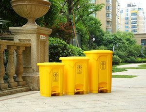 100L 80L 50L 30 litre sarı renk çöp sepeti sıcak satış renkli plastik pedallı çöp kutusu - Product Image 3