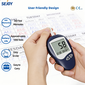 Equipo <span class=keywords><strong>de</strong></span> análisis <span class=keywords><strong>de</strong></span> sangre Sejoy, glucómetro, tiras reactivas, dispositivo <span class=keywords><strong>de</strong></span> medición <span class=keywords><strong>de</strong></span> glucosa - Product Image 5