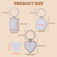 En stock, porte-clés en métal vierge pour sublimation, forme de cœur, impression UV, porte-clés en métal pour cadeaux promotionnels d'entreprise