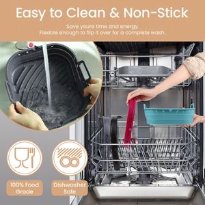 Heat-Resistant Non Toxic Foldable Silicone Square Bread Loaf Pan Air Fryer Liners With Insulated Gloves From Top Suppliers - Product Image 4