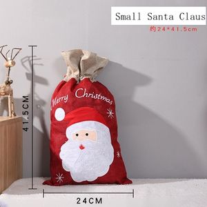 G5 Party Weihnachten Candy Schmuck Sac kleinen Taschen Leinen Jute Kordel zug Beutel Sublimation Santa Sack Leinen Weihnachten Kordel zug Tasche - Product Image 6